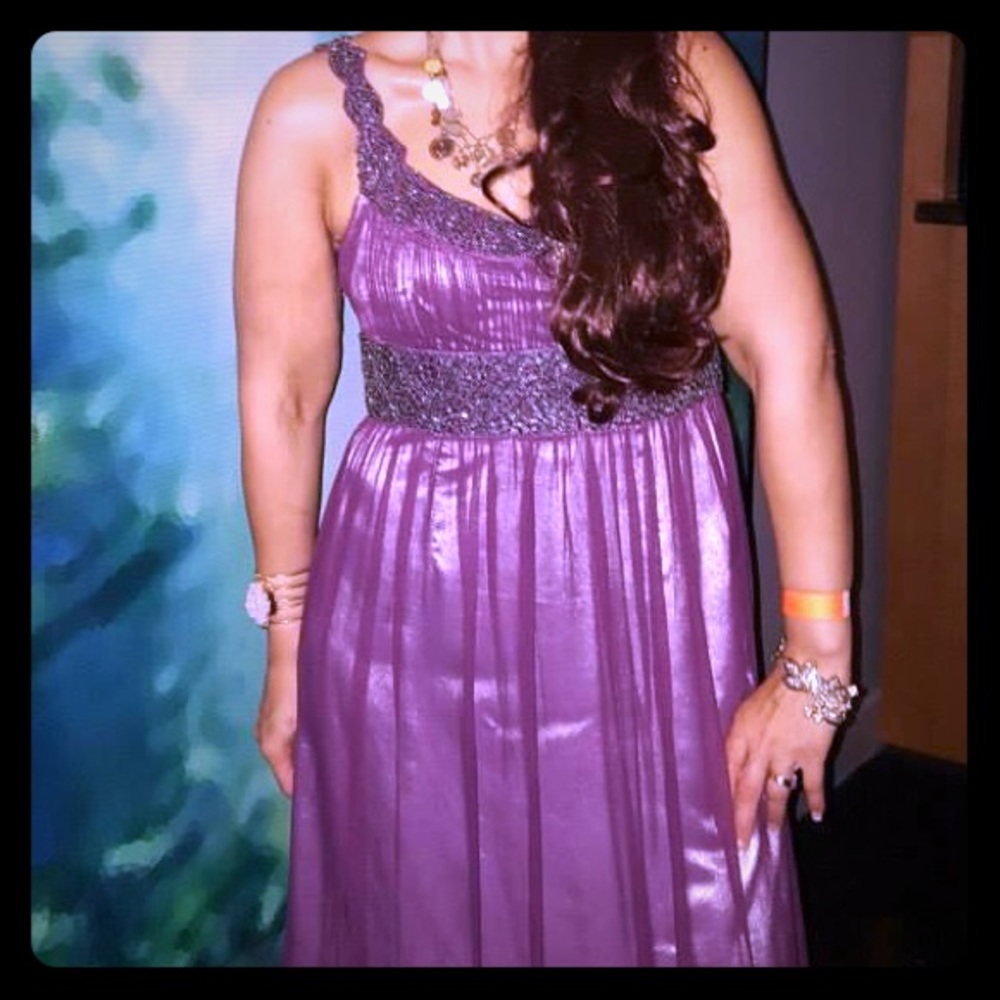 Adrianna Papell beaded gown- purple